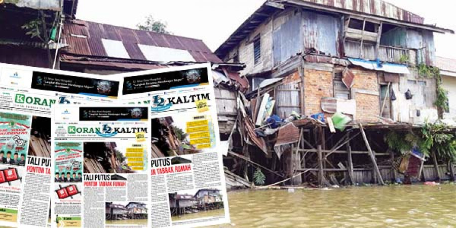 Tali Putus Ponton Tabrak Rumah