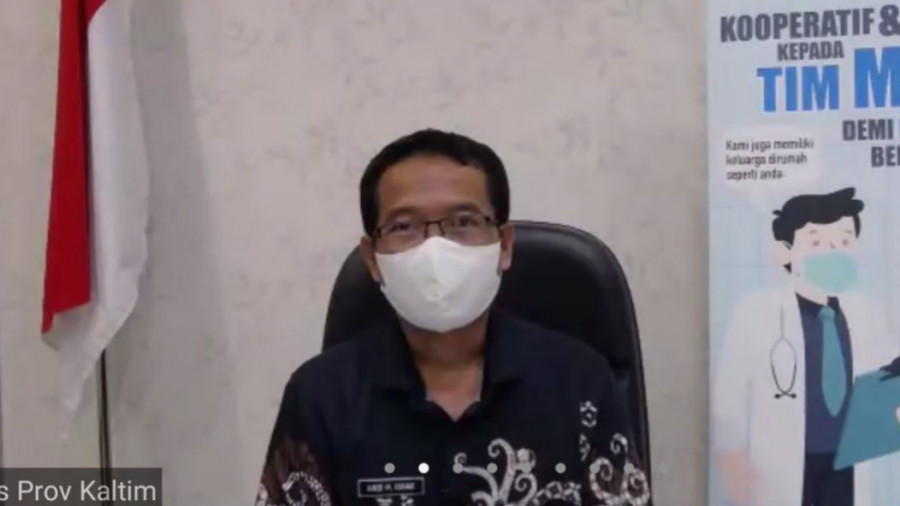 Juru Bicara Penanganan Covid-19 Kaltim Andi Muhammad Ishak, dalam rilis melalui aplikasi Zoom, Kamis (30/04/2020) petang. (Rusdi/korankaltim.com)