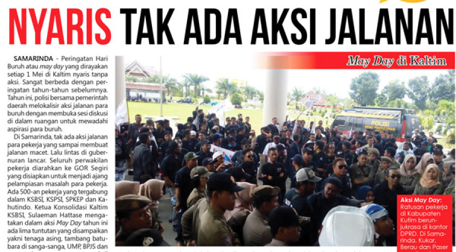 May Day di Kaltim, Nyaris Tak Ada Aksi Jalanan