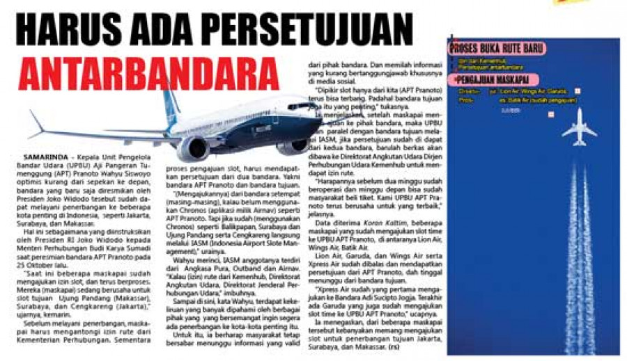 HARUS ADA PERSETUJUAN ANTAR BANDARA