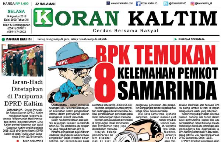 BPK Temukan Delapan Kelemahan Pemkot Samarinda