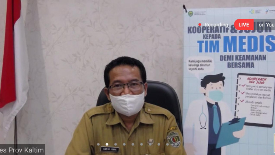 Jubir Penanganan Covid-19 Kaltim Andi Muhammad Ishak, dalam rilis melalui aplikasi Zoom, Senin (04/05/2020) petang. (Rusdi/korankaltim.com)