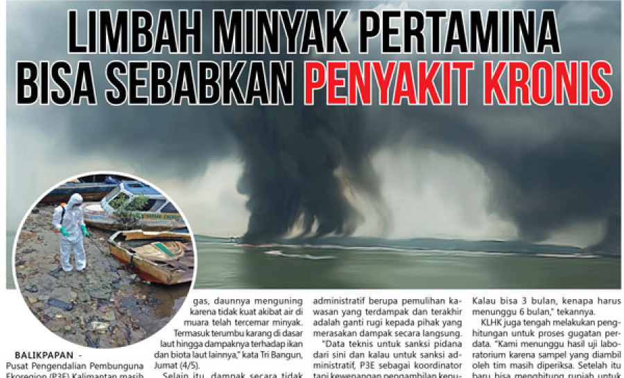 Limbah Minyak Pertamina Bisa Sebabkan Penyakit Kronis