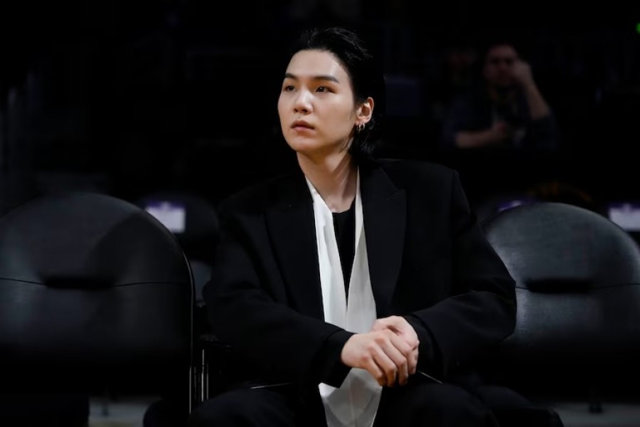 Suga BTS, berdonasi 5 Miliar Won dan menempatkan Pusat Kesehatan Min Yoon-gi dan terapi musik sebagai tolok ukur internasional dalam bidang autisme (AP/Jae C. Hong)