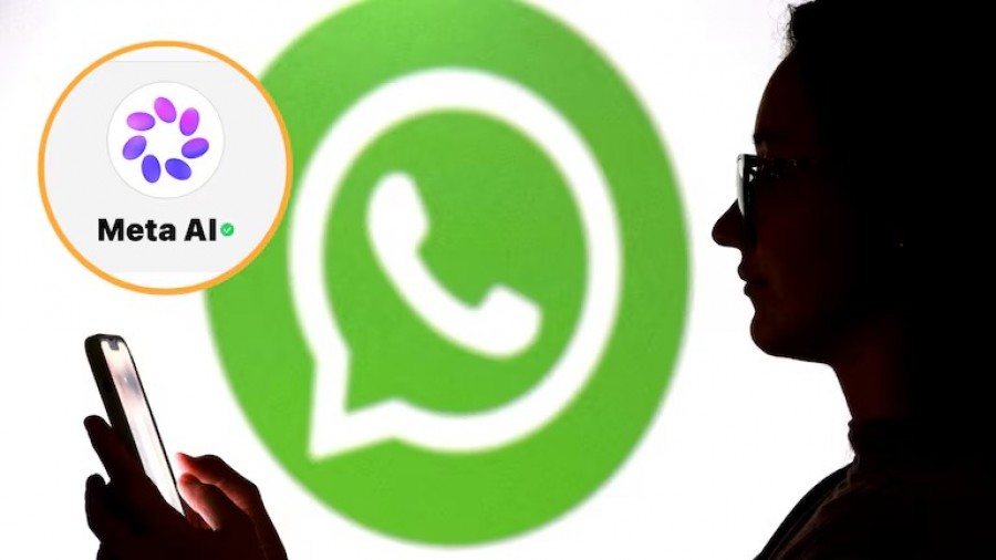 Tanpa pengumuman resmi, Meta AI meluncurkan logo baru berwarna biru yang ada di WhatsApp. (reuters/Dado Ruvic/ Meta)