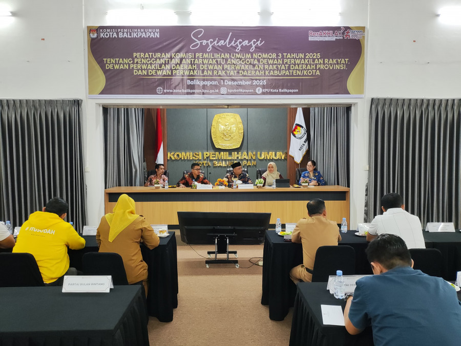 KPU Balikpapan sosialisasikan aturan PAW terbaru dalam PKPU Nomor 3 Tahun 2025, mulai proses administrasi, verifikasi, klarifikasi, hingga pengajuan pelantikan. (La Eko-KoranKaltim)
