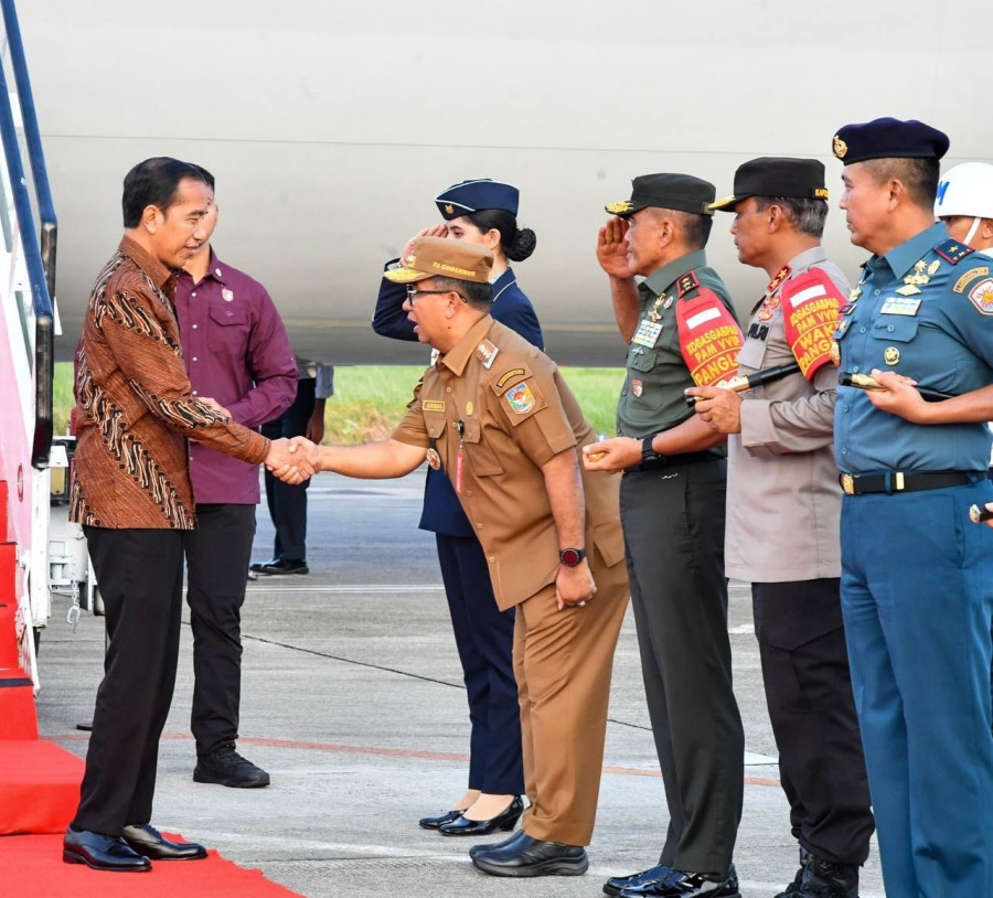 Presiden Joko Widodo saat datang ke Kaltim beberapa waktu lalu disambut Pj Gubernur Akmal Malik. (dokrri)