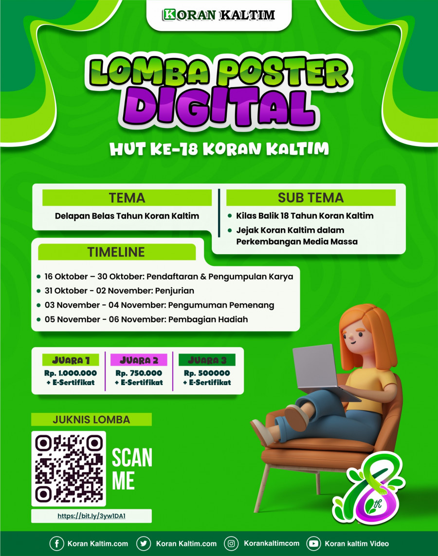 Pendaftaran Ditutup, Lomba Poster Digital Perayaan HUT 18 Koran Kaltim Diikuti 30 Orang Peserta