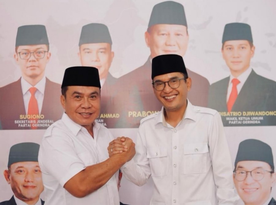 H Salehudin bersama ketua DPC Gerindra Kukar Alif Turiadi (ist)