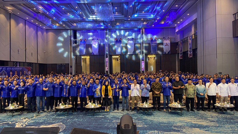 Musda ke-VI Partai Demokrat Kaltim, yang dihadiri seluruh DPC dan simpatisan, berlangsung di Hotel Mercure, Jumat (12/6) malam.(Ainur/Korankaltim.com)
