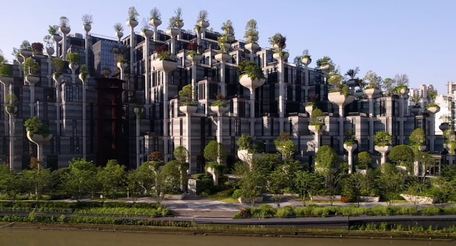 Indahnya Bangunan dengan Seribu Pohon di Shuzhou, Mirip Hanging Gardens of Babylon