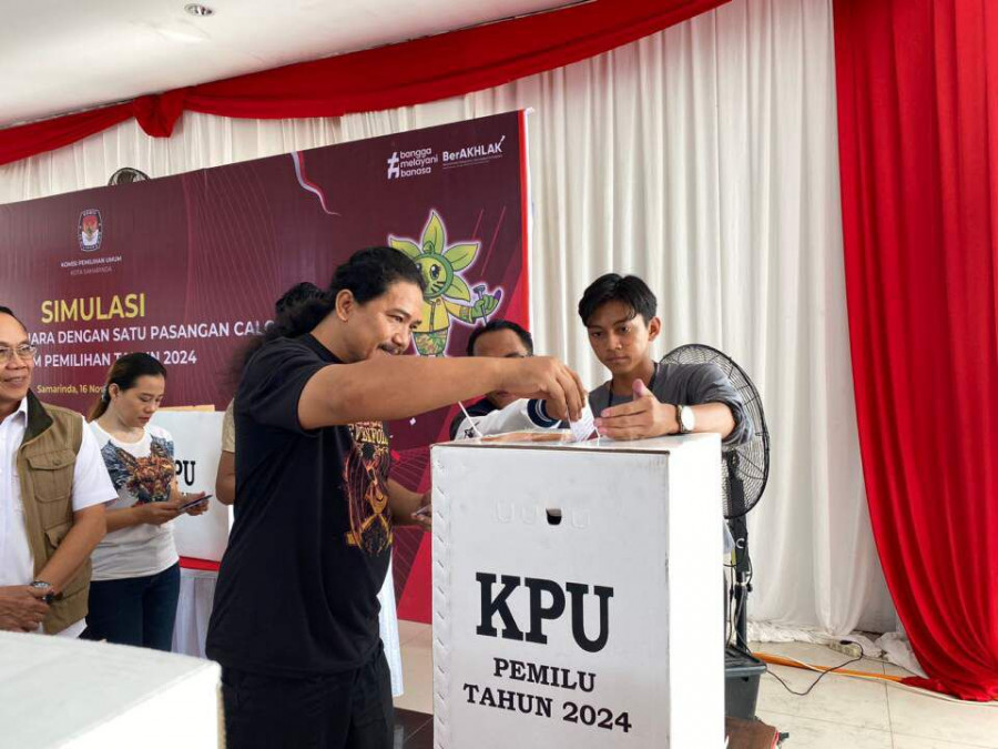 Ilustrasi simulasi pencoblosan yang berlangsung di Samarinda pada 2024 lalu.(Istimewa)