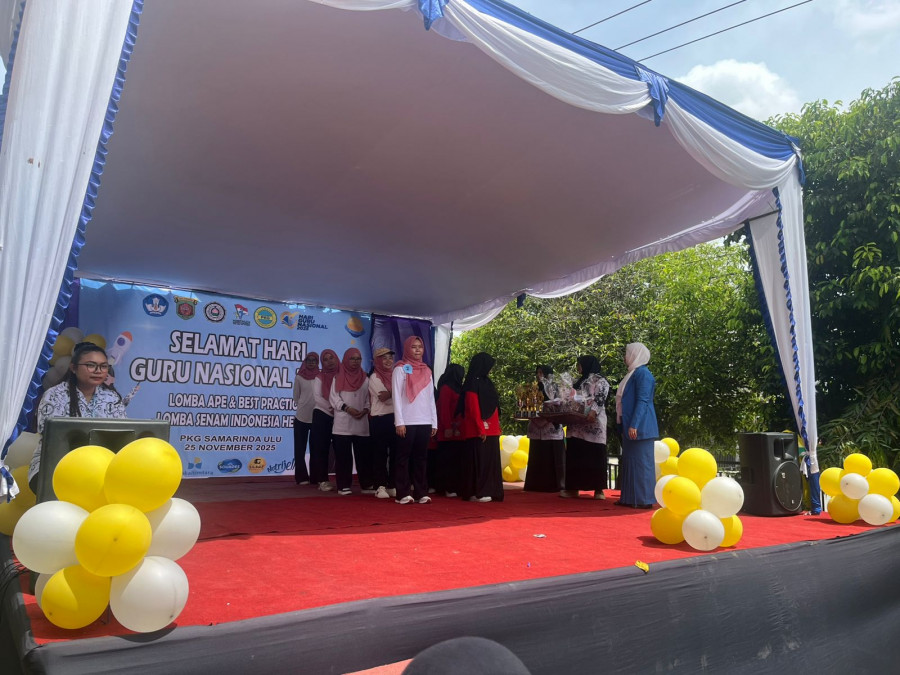 Kegiatan HGN 2025 di halaman TK Negeri 1 Samarinda (Rafik/Korankaltim.com).