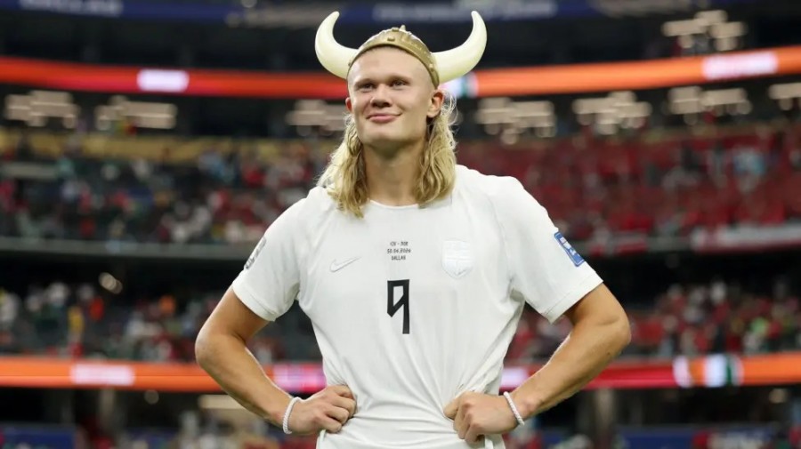 Erling Haaland, mencetak gol kelima di Piala Dunia 2026 sekaligus mengantarkan negaranya Norwegia lolos ke 16 Besar. (gettyimages)