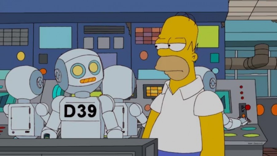 Satu dari beberapa episode lama The Simpsons mengenai kesamaan meningkatnya kecerdasan buatan tenaga manusia digantikan robot karena AI. (Simpsons.com).