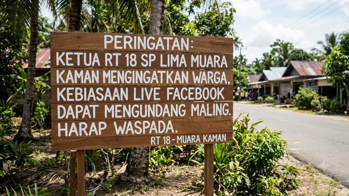 Kebiasaan Live Facebook Mengundang Maling, Ketua RT 18 Sp Lima Muara Kaman Peringatkan Warga