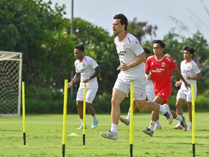 Timnas Indonesia terus mematangkan persiapan menjelang bergulirnya Piala AFF 2026 di Training Center Bali United, Pantai Purnama, Gianyar, Bali, Sabtu (18/7/2026). (Foto: Dok.Antaranews)