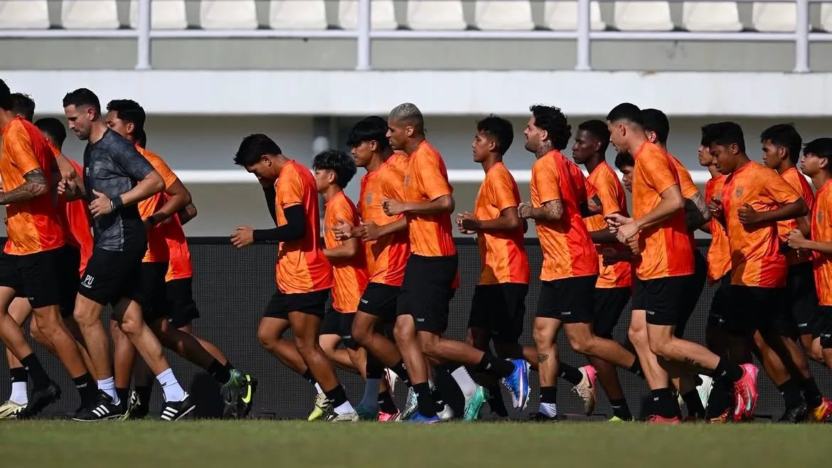 Pemain Borneo FC saat sedang mengisi latihan. (Foto: Istimewa)