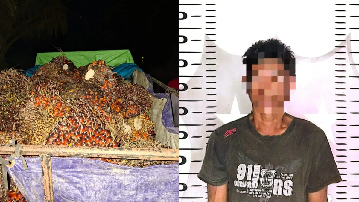 Pelaku pencurian dan barang bukti yang telah diamankan oleh Polsek Muara Kaman. (Dok. Polsek Muara Kaman)