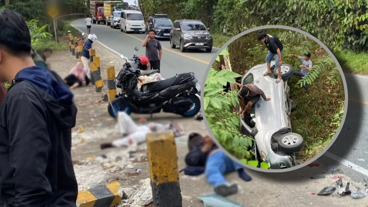 Kecelakaan di jalur Samboja Barat. (Foto: Dok.Satlantas Polres Kukar)