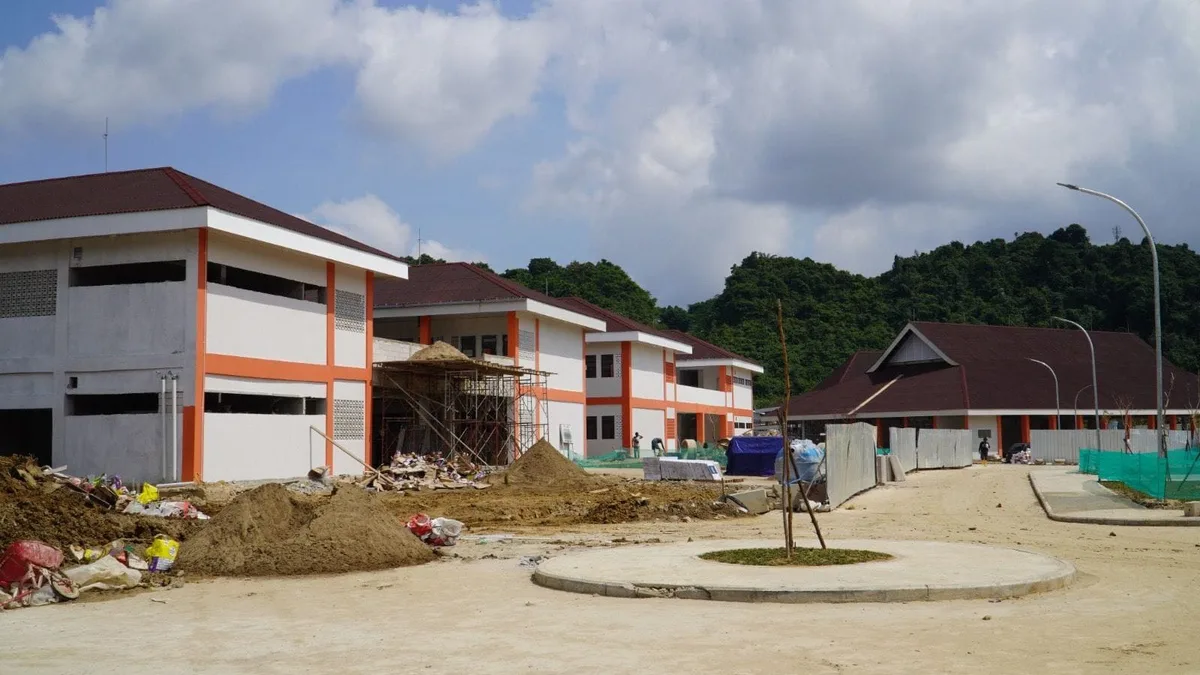 Sejumlah pembangunan gedung Sekolah Rakyat di Palaran yang kini telah memasuki tahap akhir. (Foto: Dok.Dinsos Kaltim)