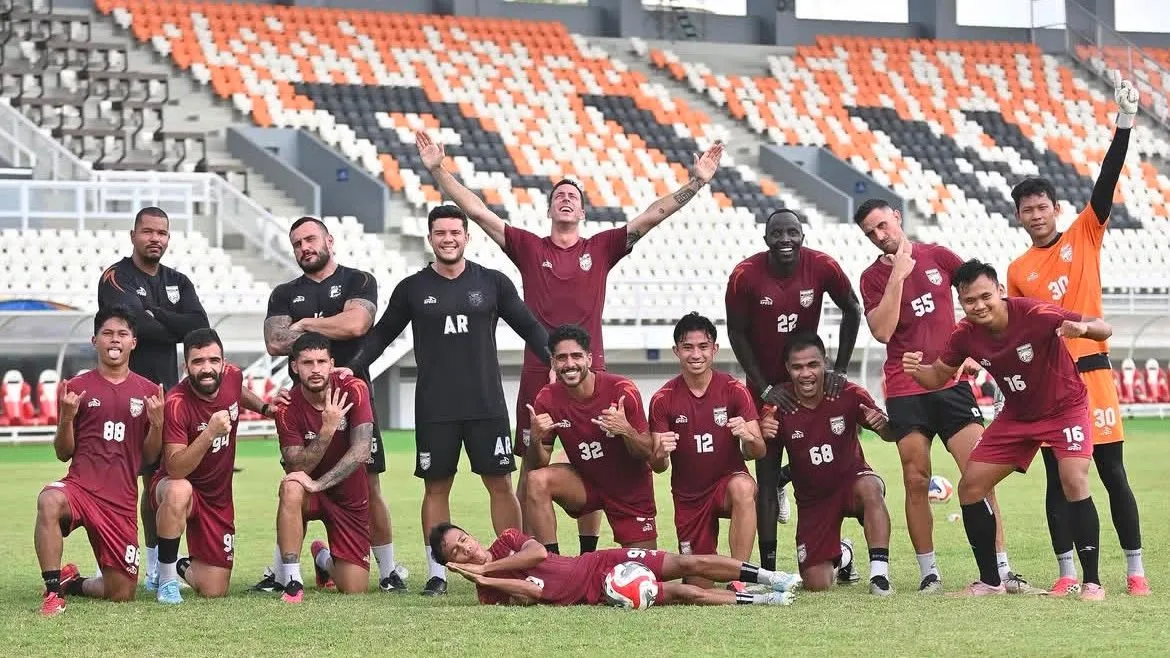 Pemain Borneo FC saat sedang latihan di Lapangan Gor Segiri. (Foto: Istimewa)