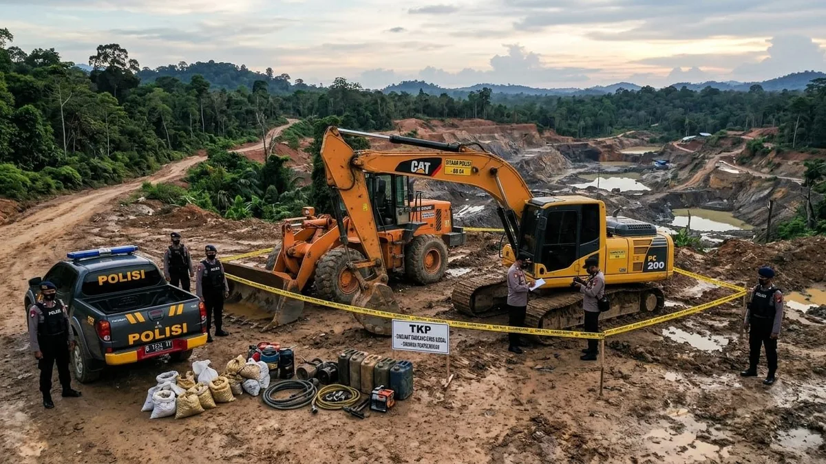 Ditolak Desa dan Kecamatan, Investor Luar Tetap Nekat Tambang Emas Ilegal di Tabang, Polisi Sita Alat Berat