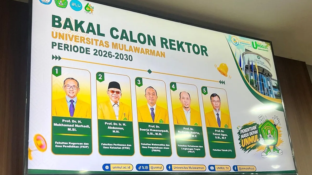 Tampilan bakal calon rektor Unmul yang tahapannya hingga saat ini masih tertunda. (Foto: Rafik/Korankaltim.com)