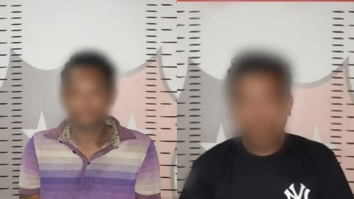 Kedua pelaku diamankan di Mapolsek Muara Kaman. (Foto: Dok.Polsek Muara Kaman)