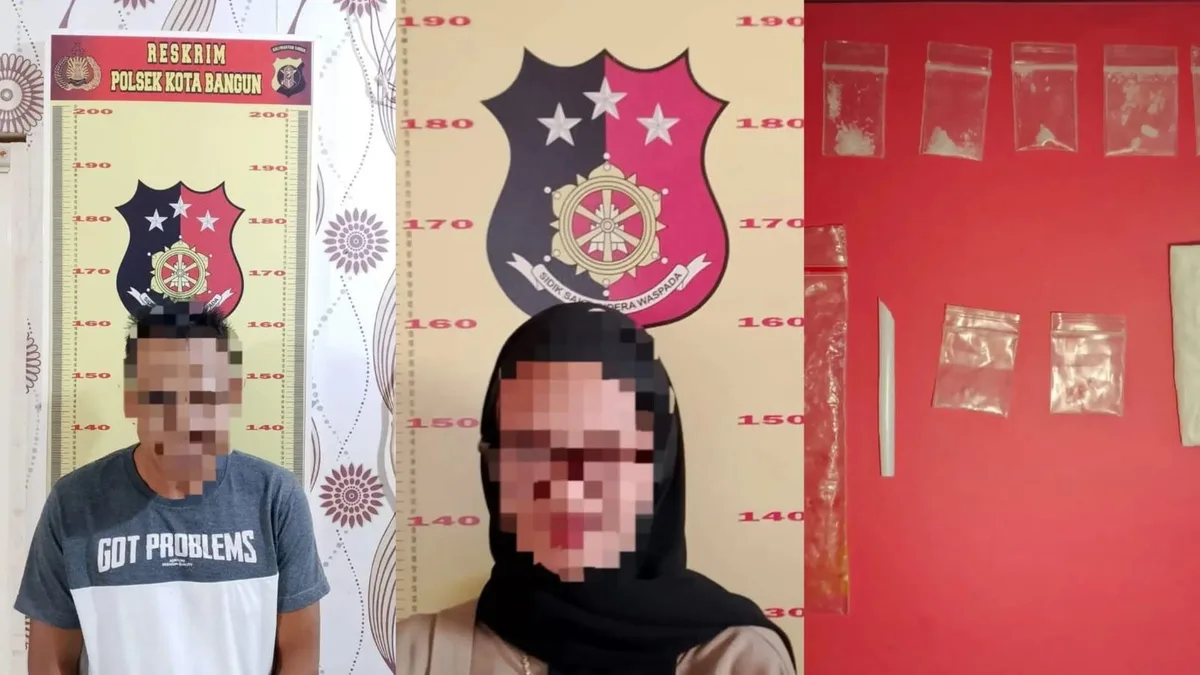 Pelaku dan barang bukti yang telah diamankan pihak kepolisian. (Foto: Dok.Polsek Kota Bangun)