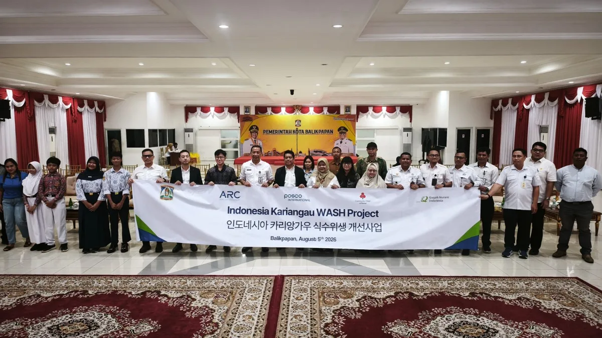 Pemkot Balikpapan memperkuat upaya pemenuhan kebutuhan air bersih bagi masyarakat di kawasan Kariangau, Balikpapan Barat, melalui kolaborasi dengan Posco International, PT AGPA Refinery Complex, dan Yayasan GNI. (Foto: La Eko/Korankaltim.com)