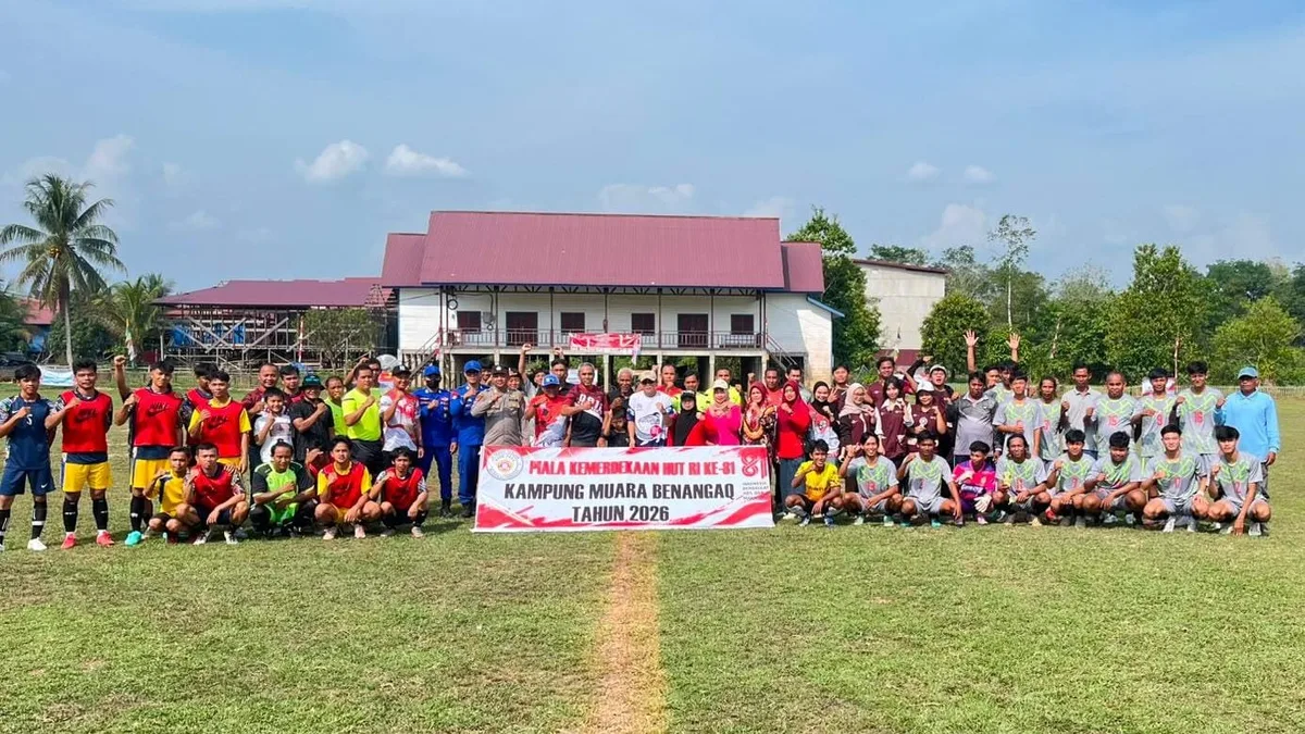 Pembukaan Turnamen Piala Kemerdekaan 2026 di Lapangan Muara Benangaq (Dok Kecamatan Melak)