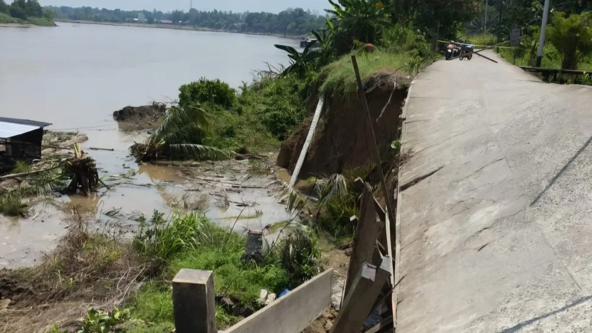 Jalan Sepanjang 50 Meter di Desa Batuq Amblas ke Sungai Mahakam, Akses Lumpuh Total