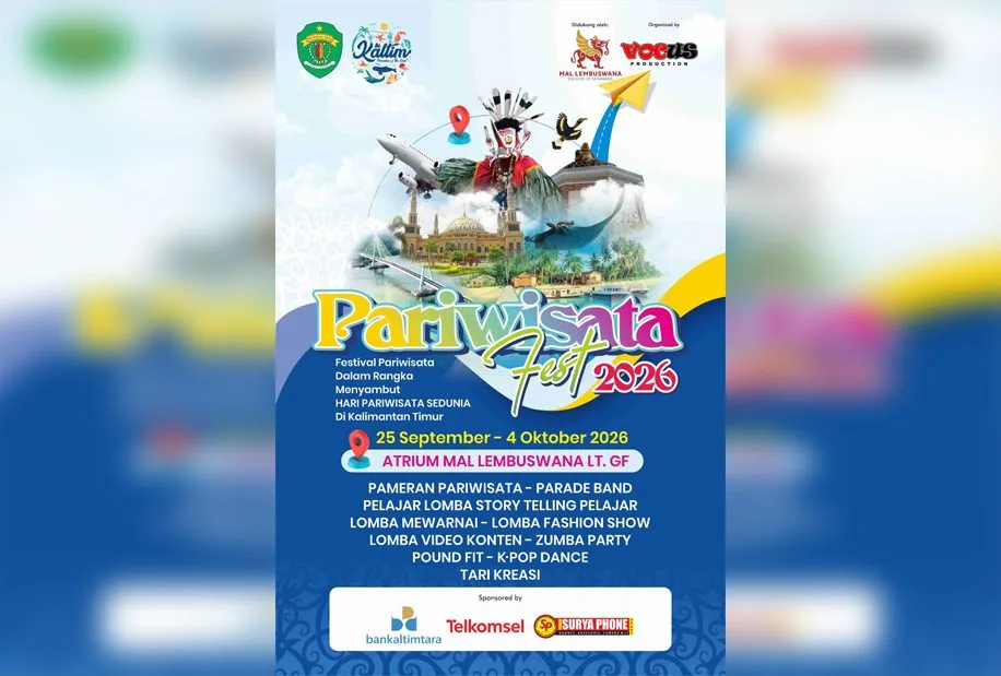 Dispar Kaltim Gelar Pariwisata Fest 2026 di Mal Lembuswana, Hadirkan 20 Stan dan Beragam Lomba