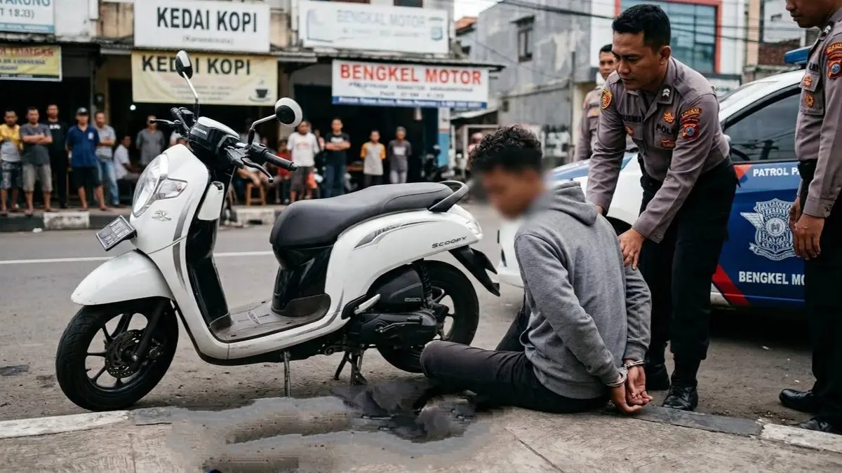 Lupa Cabut Kunci, Motor Scoopy di Samarinda Seberang Digondol Pencuri Dibawa Sampai ke Balikpapan