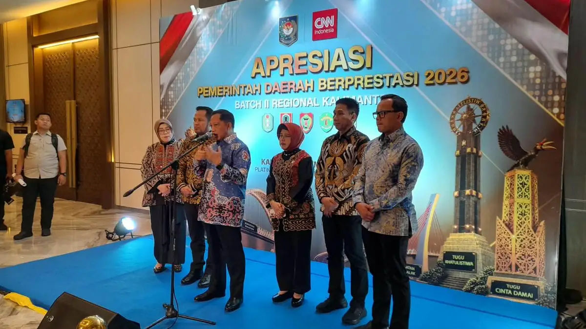Menteri Dalam Negeri (Mendagri) Tito Karnavian dalam apresiasi pemerintah daerah berprestasi 2026, Batch II Regional Kalimantan, di Hotel Platinum, Balikpapan, Kamis (3/9/2026) malam. (La Eko-Korankaltim.com)