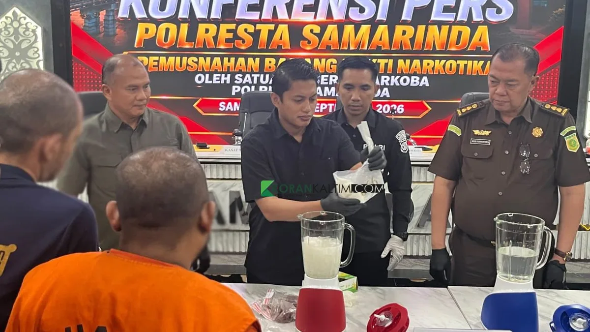 Polresta Samarinda Musnahkan 1,8 Kg Sabu dan 1.022 Butir Ekstasi
